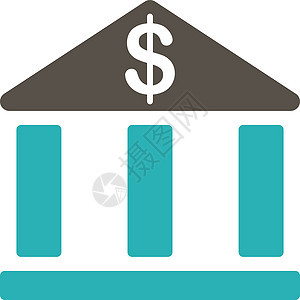 商业双彩集的银行图标建筑致富价格大楼房子购物图书馆博物馆硬币银行业背景图片