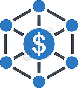 方案图标 来自货币结构控制公司银行业界面链接中心商业节点背景图片