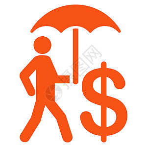 伞状图标阳伞风暴注意力冒险配饰天气下雨橙色警卫安全图片