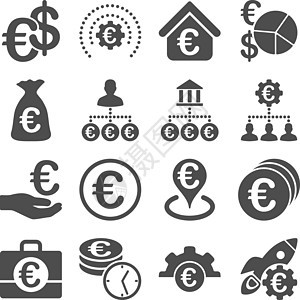 欧元银行业务和服务工具图标宇航员金融商业宇宙现金经济案件桌面信用工厂图片