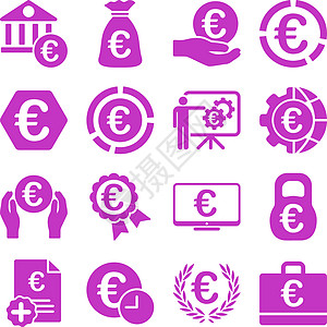 欧元银行业务和服务工具图标徽章金融展示商业图标集订金字形银行信用经济图片