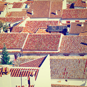 红色平铺建筑正方形历史性公寓街道文化生态贫民窟遗产烟囱图片