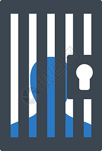 来自的监狱图标惩罚法律蓝色刑事警卫房间警察锁孔犯罪逮捕图片