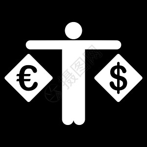 商务双色套装中的货币比较图标信用电子商务交换平衡银行价格经济钱包投资者收益图片