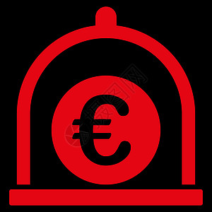 来自的欧元标准图标安全货币存钱罐保险箱金融投资储蓄银行字形金库图片