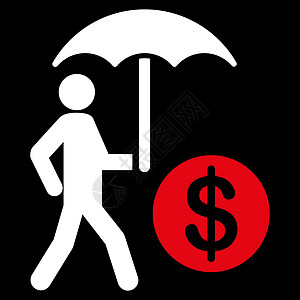 商业双彩赛集的金融保险图标财富阳伞银行硬币字形人士经济投资男人商务图片