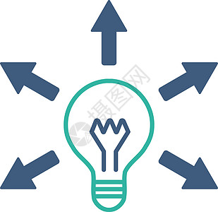 从上查看的图标教育箭头头脑解决方案理念电气指导气泡照明科学图片