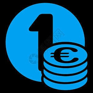 银行业务集的欧元硬币柱形图标金融利润商业宝藏价格货币薪水金库字形背景图片