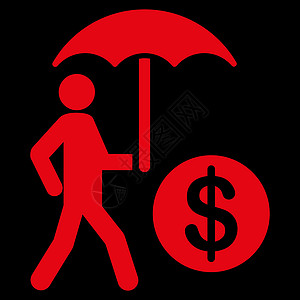 商业双彩赛集的金融保险图标投资财富阳伞男人安全经济资金人士现金货币图片
