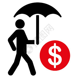 金融保险图标客户银行资金硬币阳伞安全商务人士货币男人图片