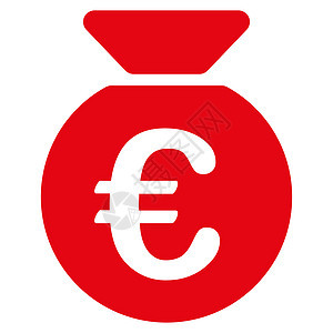 货币袋图标银行业货币钱袋子红色投资平衡资金储蓄字形现金背景图片