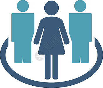 社会图标蓝色客户字形男人圆圈会议建设社交人群朋友们图片