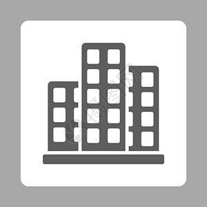 城市图标 来自商业按钮覆盖彩色集圆形村庄财产正方形大都市办公楼白色灰色办公室城邦图片