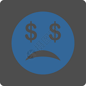 商业扣盘过彩色集集的破产滑雪微笑图标损失经济衰退符号失败压力债务预算笑脸情感字形图片