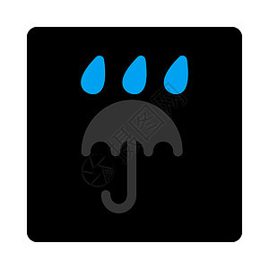 雨保护图标安全天气下雨风暴圆形阳伞气候雷雨蓝色气象图片