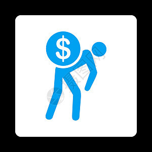 货币信使图标金库兴趣订金服务销售量利润蓝色工作导游收益图片