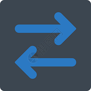 水平平平平滑的蓝色整形翻转字形镜子字拖图标水平地交换箭头同步变体方法图片