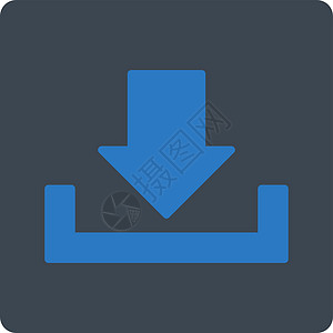 下下载平滑平滑的蓝色双向键收件箱储蓄店铺贮存箭头图标字形磁盘保管箱图片