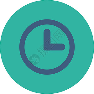 时钟平板钴和青青色圆环按钮图标时间小时字形圆圈日程圆形手表指针柜台图片