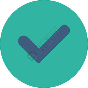 是平方钴和青青色圆环按钮复选验证字形协议标记图标成功投票图片