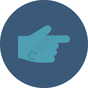 指平淡青色和蓝色圆环按钮光标指针棕榈图标手指导航手势作品字形拇指图片