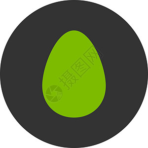 鸡蛋平板生态绿色和灰色绿色圆环按钮形式图标字形细胞食物数字早餐图片