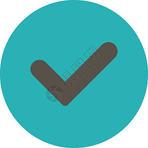 是平平灰色和青青色圆环按钮成功复选青色图标投票标记验证协议字形图片