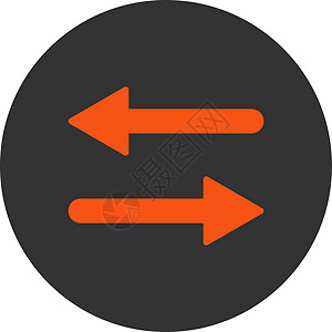 水平平平橙色和灰色圆环扣接线字拖字形水平地镜子同步图标箭头方法变体交换图片