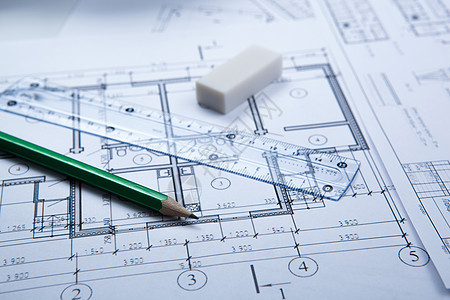 利用纸张和工具绘图建筑学工作方案草稿技巧投影职业铅笔建筑图片