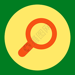 定位图标查看平橙色和黄色圆环按钮测试审计研究定位勘探搜索玻璃探索乐器工具背景