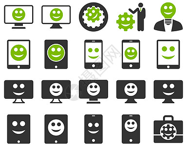 工具 选项 微笑 显示 设备图标工厂公文包就业化身桌面商务表情笑脸人士字形图片