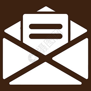 开放邮件图标邮政信封垃圾邮件数据邮资通讯背景白色电子邮件棕色图片