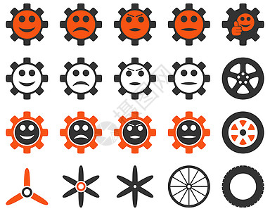 工具和微笑工具图标幸福字形自行车图标集情感喜悦工程扇子配置表情图片