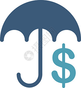 商业集团的金融护理图标价格气象支付安全字形配饰蓝色阳伞货币现金图片