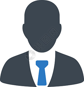 商业集市的商务人士图标人士首席办公室行政人员工程师男性化身蓝色客户顾客图片