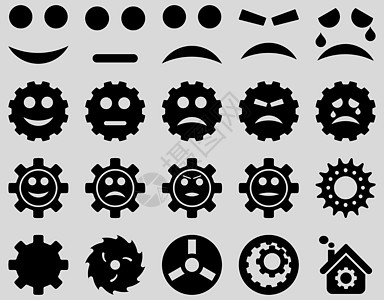 工具和微笑工具图标手指表情工程情感字形幸福工厂刀刃乐趣引擎图片