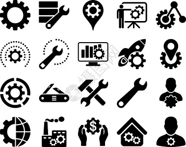 设置和工具图标全球交易系统字形织物数据库锤子徽章引擎工程图片