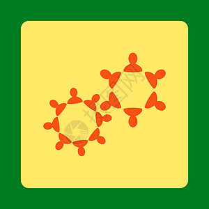 商业按钮覆盖颜色集的合作图标社会合作者公司会议团结友谊橙色团队民间背景图片