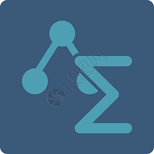 分析图标蓝色正方形功能性方案科学图表数学公式会计化学图片