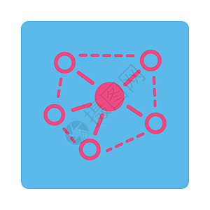 分子链接图标图表配置化学团队正方形媒体圆圈分发组织蓝色图片