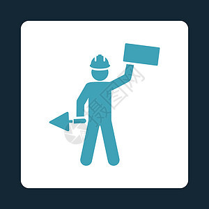 Basic 普通图标集中的构建器图标建筑学服务字形头盔男人工作工人正方形职业木匠图片