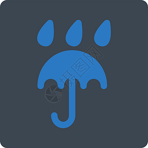 雨保护图标气象预报气候蓝色风暴正方形圆形字形天气安全图片