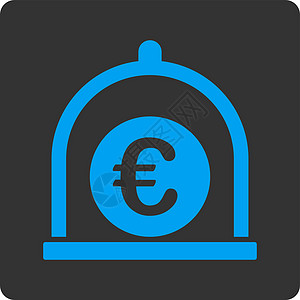 欧元标准图标银行储物柜储蓄字形现金资本收益投资保护正方形图片
