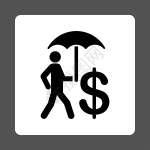 伞状图标警卫圆形正方形注意力按钮配饰背景下雨安全阳伞图片