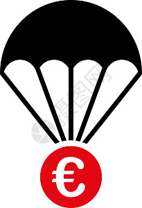 Papachlete 图标商业财富银行业硬币宝藏货币安全投资降落伞黑色图片