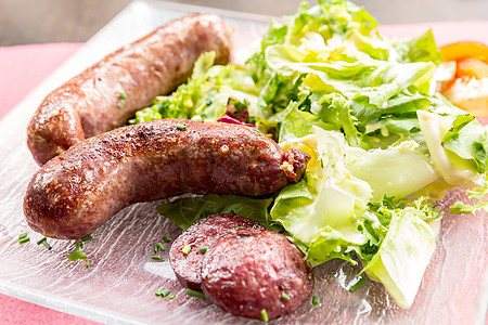 烧烤德国香肠蔬菜牛肉油炸早餐食物猪肉图片