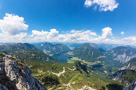 湖 Dachstein 的视图旅行岩石全景远足土地山脉手指平台高山假期图片