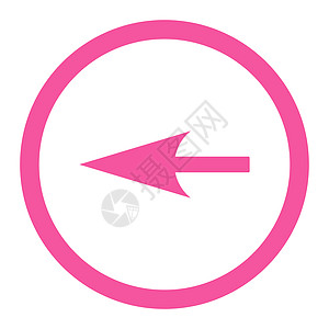 尖锐左箭平面粉色粉色四轮光栅图标图片