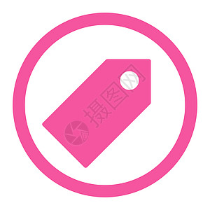 Tag 平平粉红色彩色四轮光栅图标图片