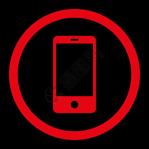手机界面智能电话平调红色四轮光栅图标展示技术短信界面药片软垫字形细胞电脑手机背景